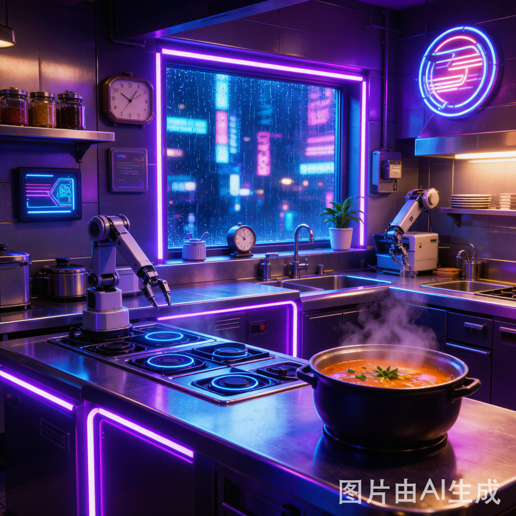 Neon Diner - Kitchen Scene